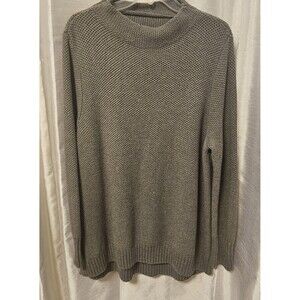 2X DULUTH TRADING CO. Womens Crewneck Waffle Knit Heritage Sweater Gray